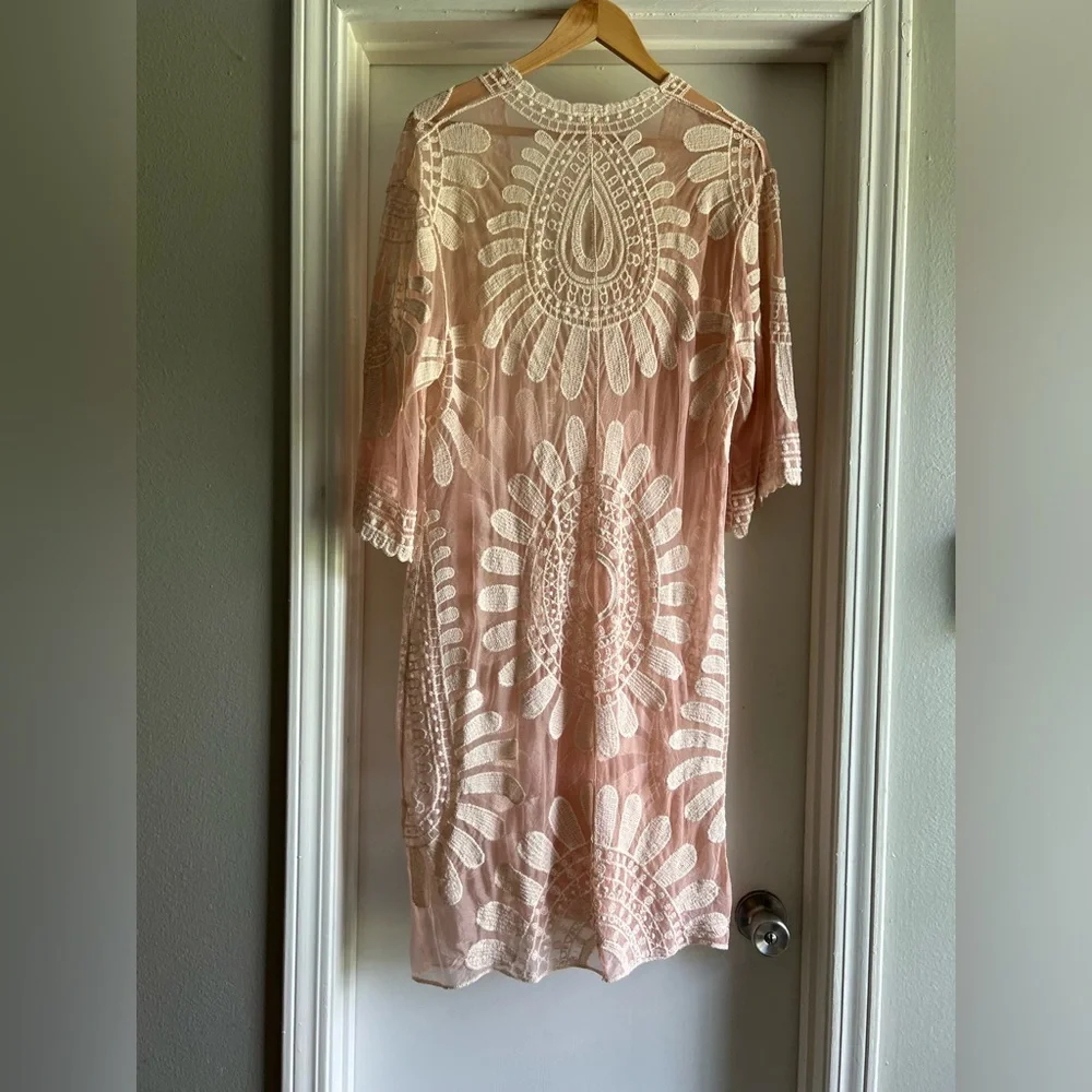 Forgotten Grace Pink Lace Women’s Kimono - Picture 2 of 11
